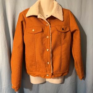 Women's Burnt Orange Sherpa-Lined Jacket